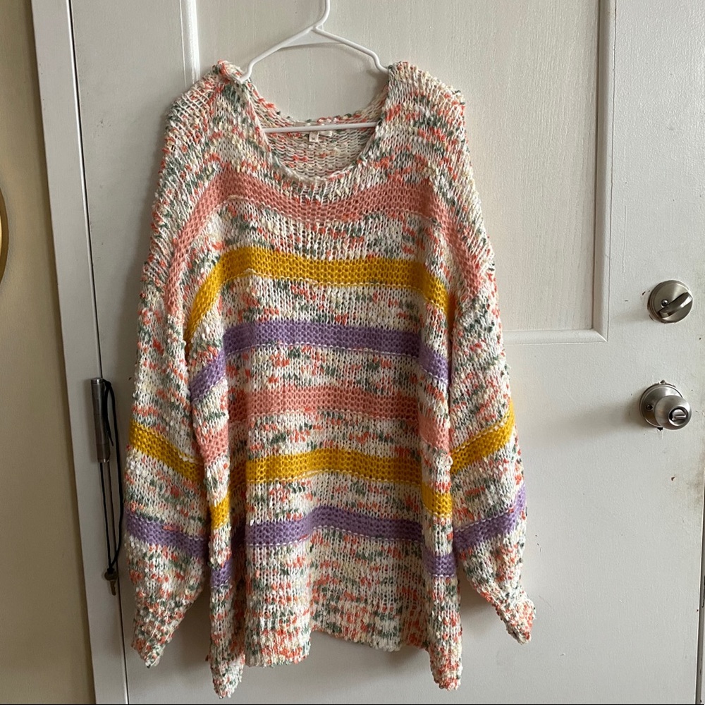 oversize plush sweater / colorful / cozy
